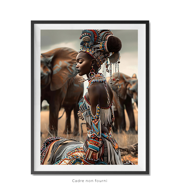 African Wife & elephant