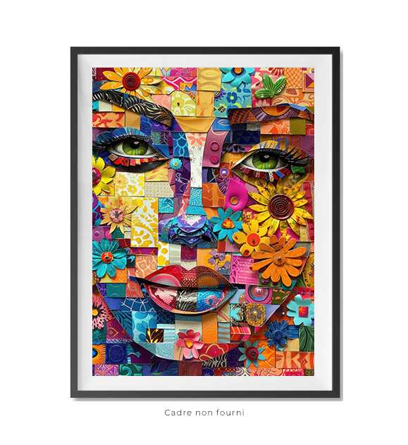 Tableaux, objet décoratifs Pop Art Colorful mosaic of a woman