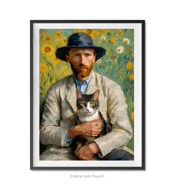 Tableaux, objet décoratifs Pop Art Van Gogh et son chat