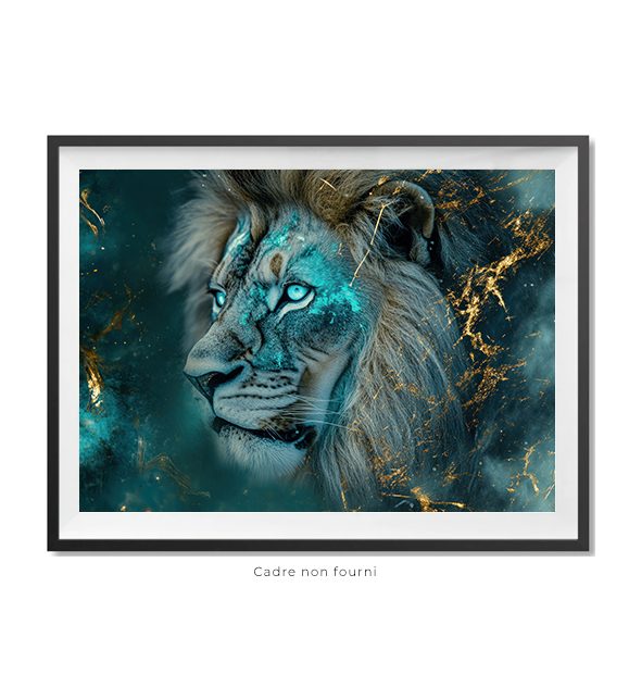 Tableaux, objet décoratifs Pop Art Lion Turquoise