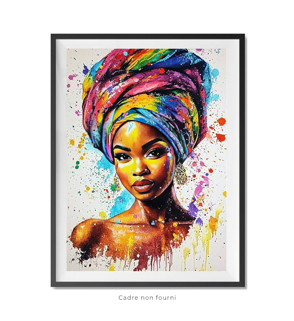 Tableaux, objet décoratifs Pop Art Femme Africaine au Turban