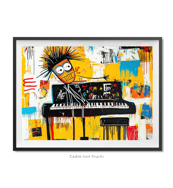 Tableaux, objet décoratifs Pop Art Style Basquiat - Le Pianiste