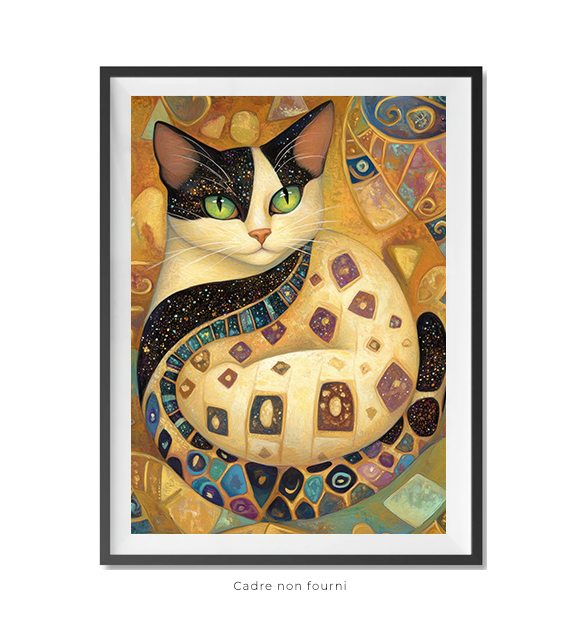 Tableaux, objet décoratifs Pop Art Klimt Green Eyes Cat