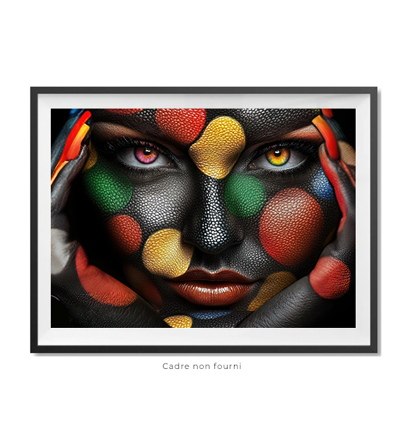 Colorful face of woman