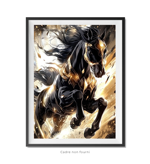 Tableaux, objet décoratifs Pop Art Black Horse Gold Armor