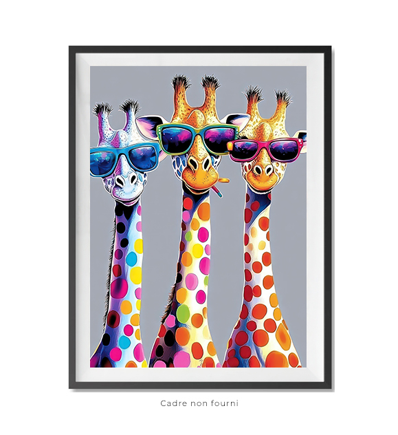 Tableaux, objet décoratifs Pop Art Girafes Color