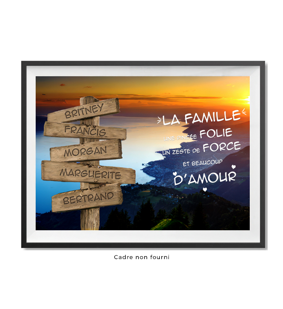 Tableaux, objet décoratifs Pop Art Tableau  personnalisé Famille Lac