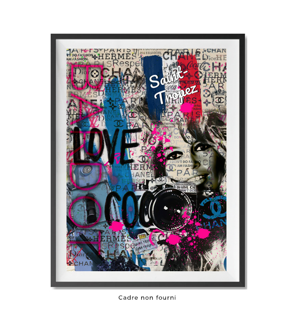 Tableaux décoratifs Pop Art Tableau Brigitte Bardot St Tropez