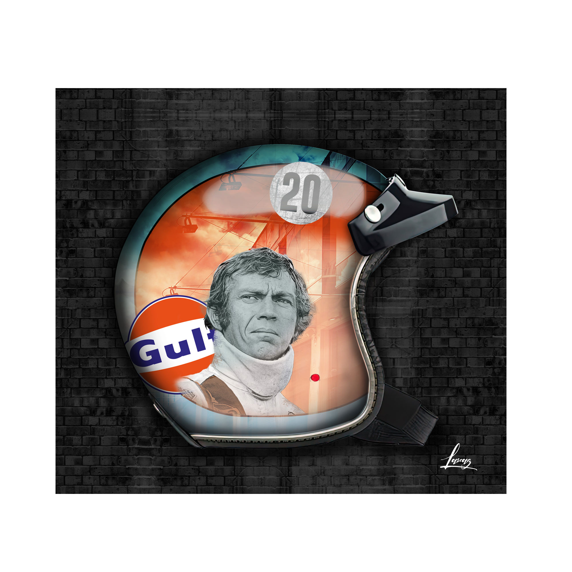 Tableau automobile - Helmet Gulf