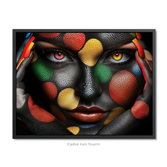 Colorful face of woman