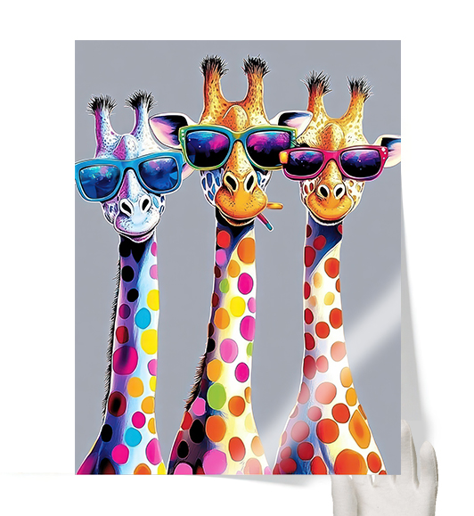 Tableau pop art - Girafes Color