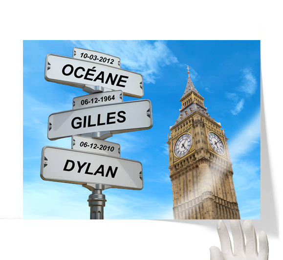 Tableau personnalisé Intersection Londres : vue de face