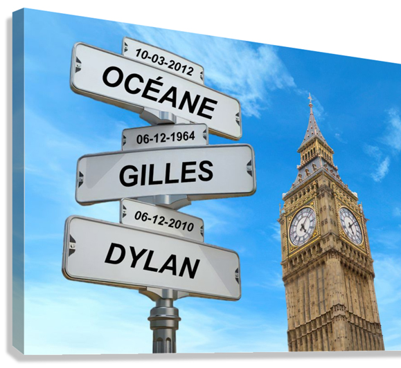 Tableau personnalisé Intersection Londres : vue de coté