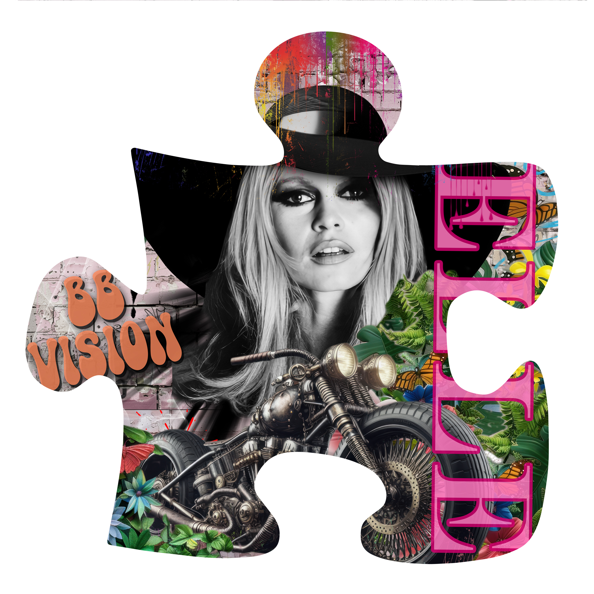 Tableaux, objet décoratifs Pop Art Puzzle Bardot Elle