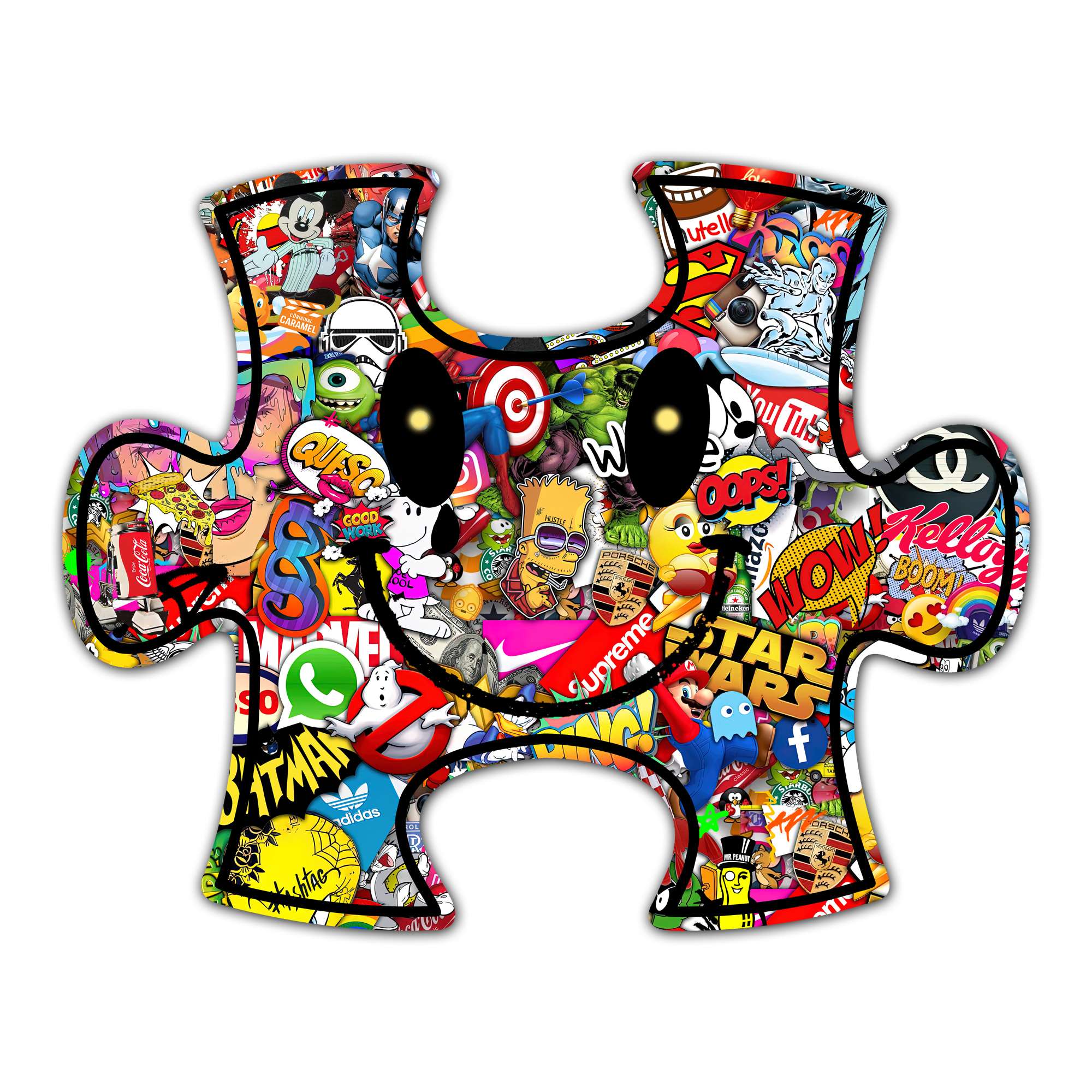 Tableaux, objet décoratifs Pop Art Puzzle Smiley Art