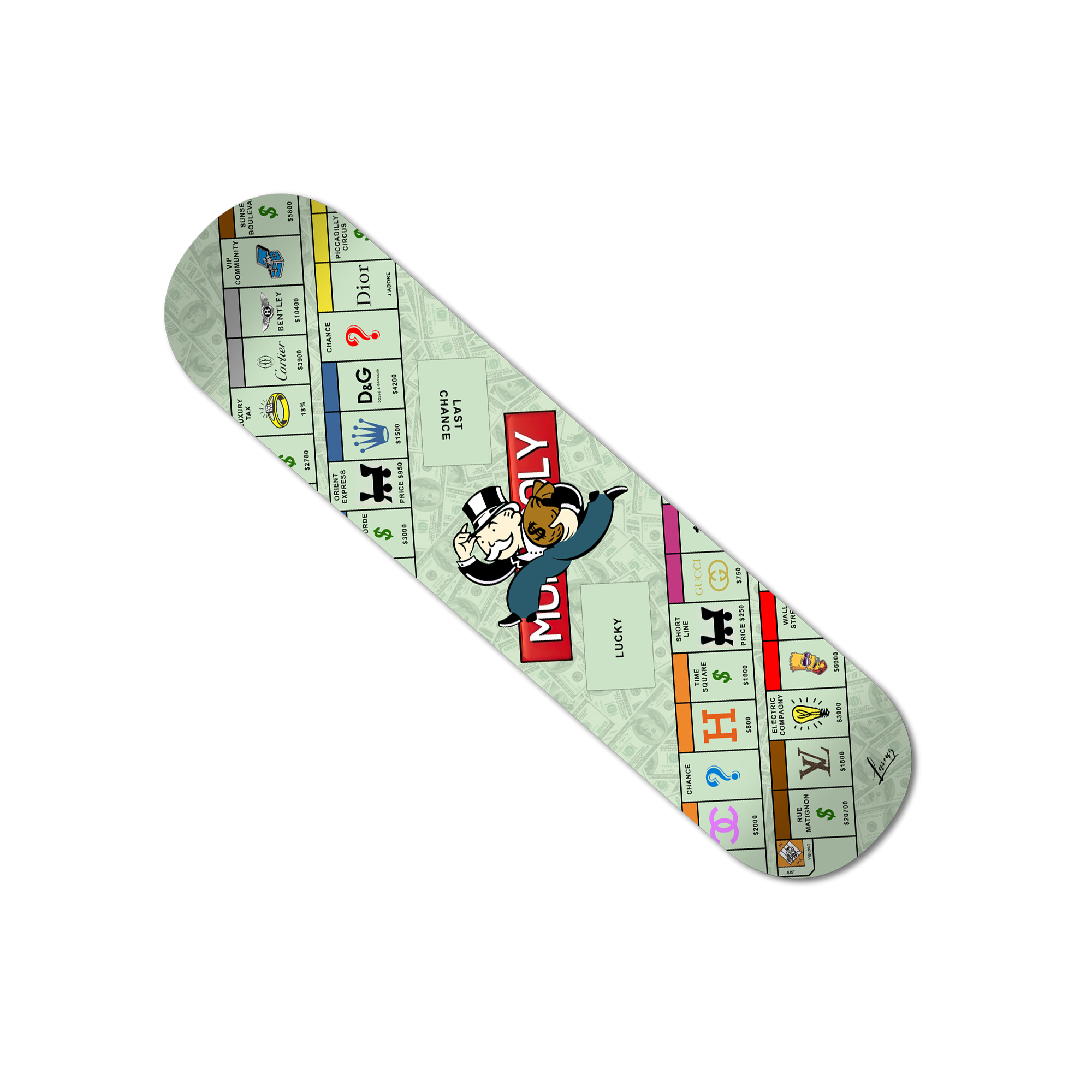 Tableaux, objet décoratifs Pop Art Skateboard Monopoly