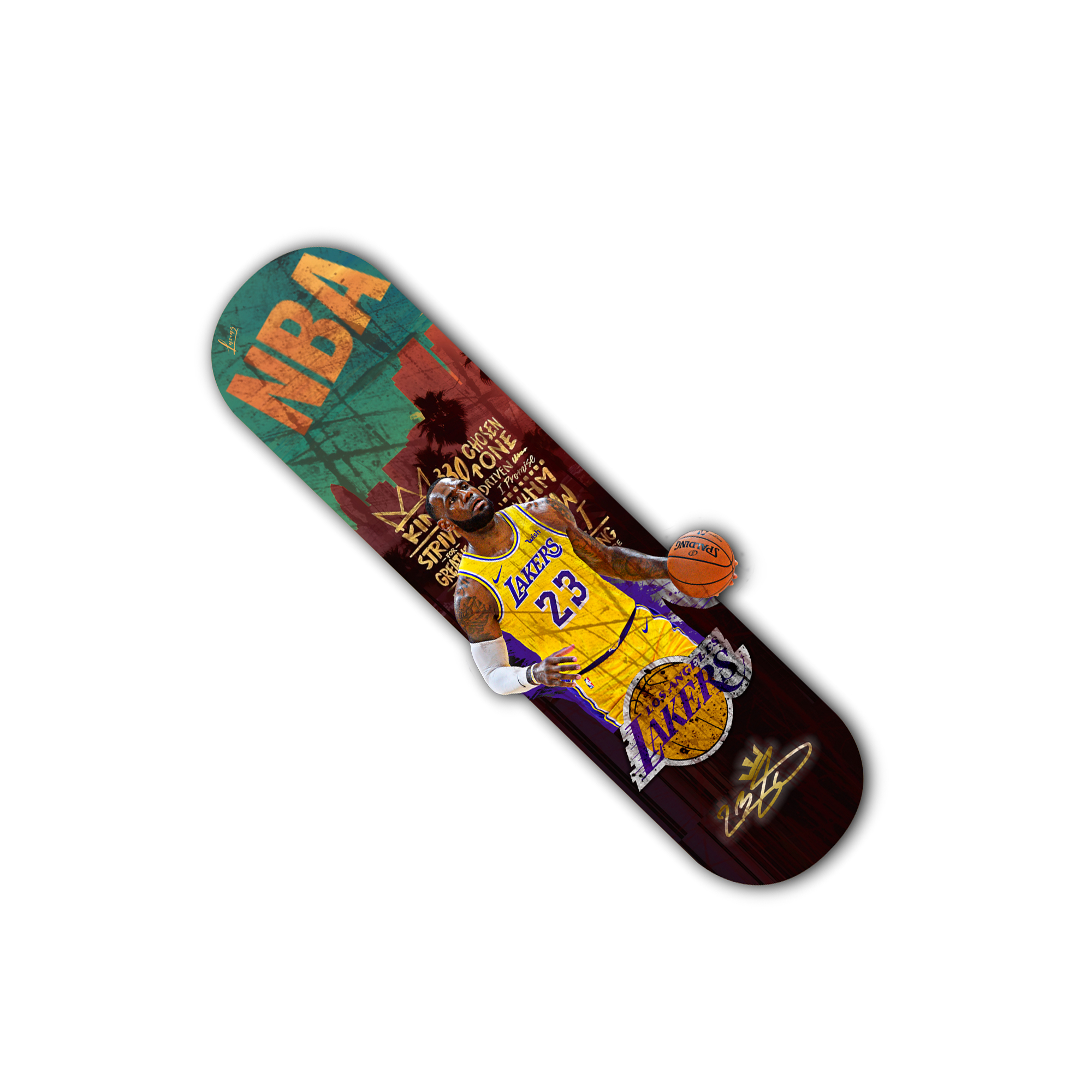 Tableaux, objet décoratifs Pop Art Skateboard Lakers