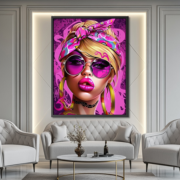 Tableau contemporain - Barbie pink lipstick