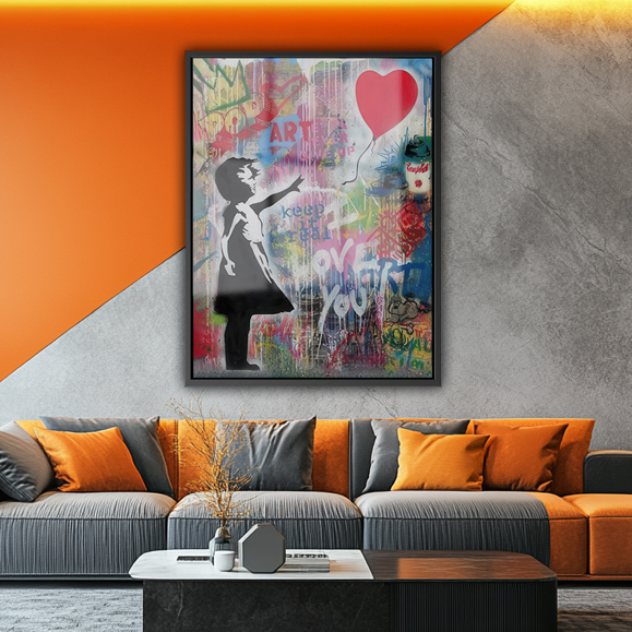 Tableau pop art - Bansky Love Art