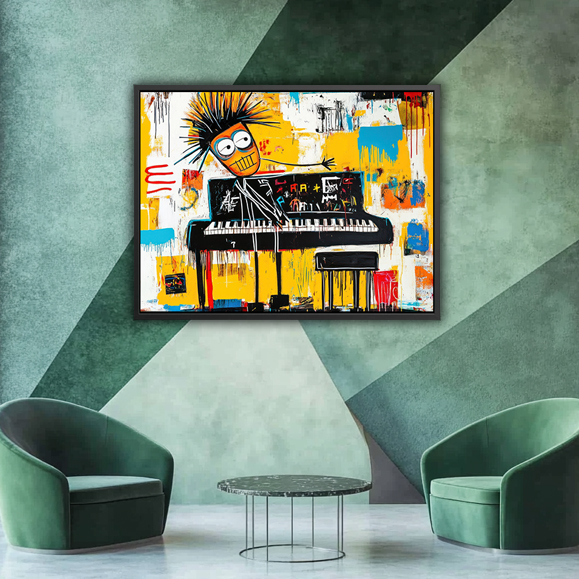 Tableau pop art - Style Basquiat - Le Pianiste