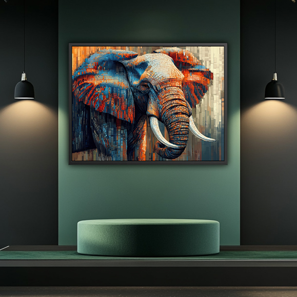 Tableau pop art - Eléphant Mosaic