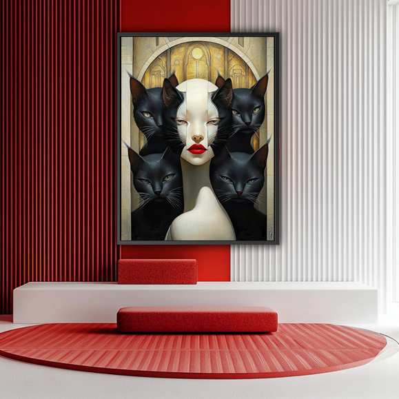 Tableau pop art - La Femme Chat