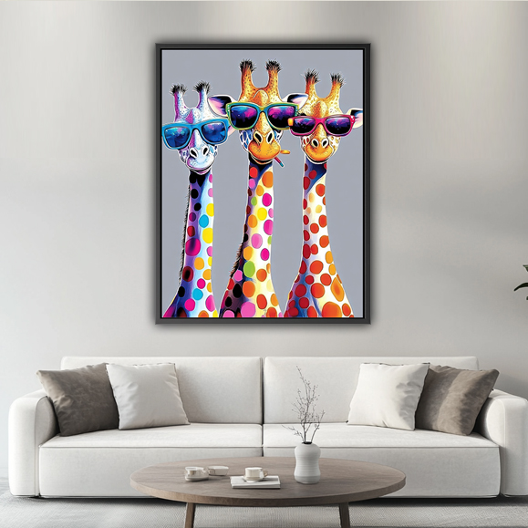 Tableau pop art - Girafes Color