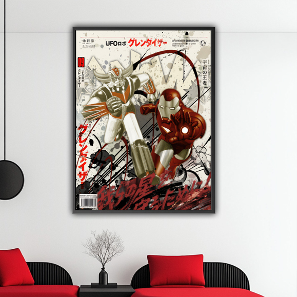 Tableau pop art - Tableau Goldorak Marvel