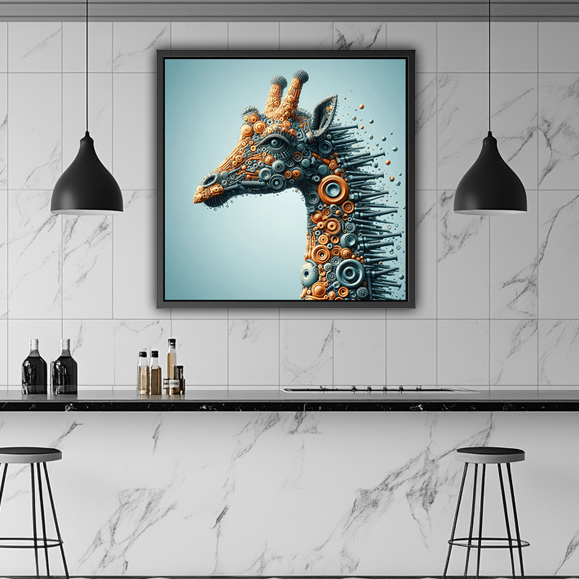 Tableau pop art - Metal Iron Girafe