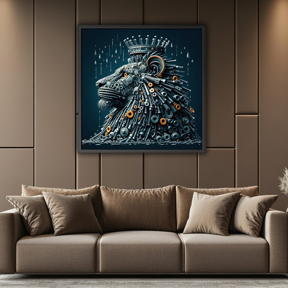 Tableau pop art - Metal Iron Lion