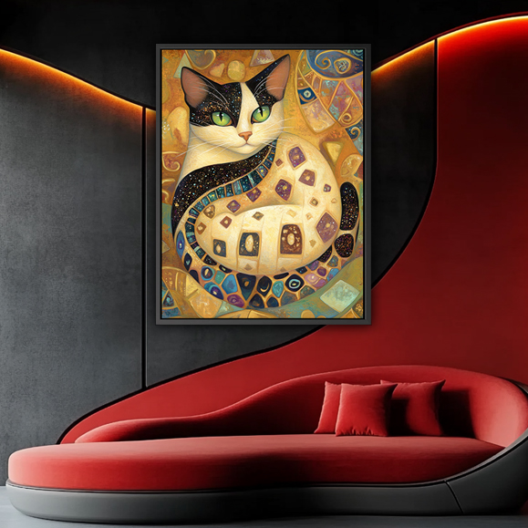 Tableau pop art - Klimt Green Eyes Cat