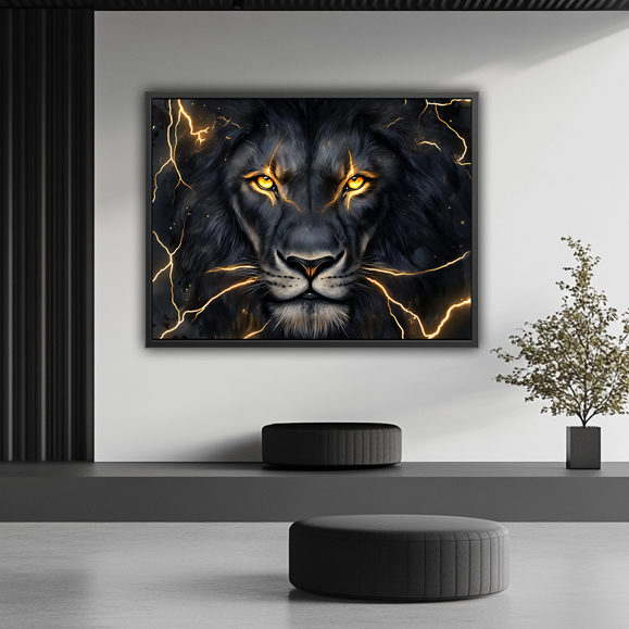 Tableau pop art - Lion Yellow Eyes