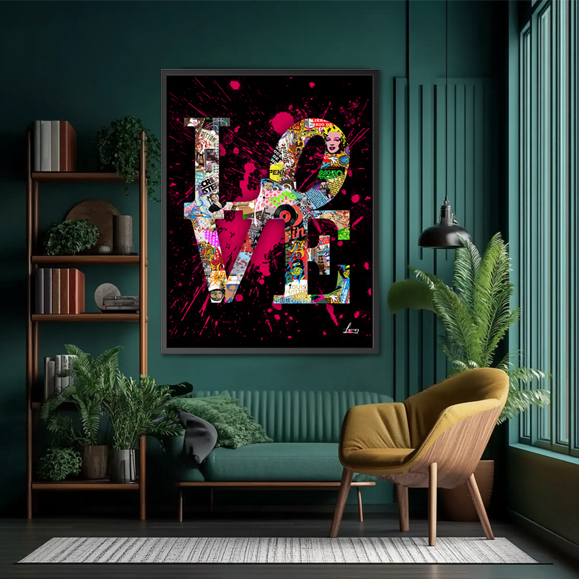 Tableau pop art - Love Black