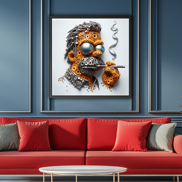 Tableau pop art - Metal Homer Smoke