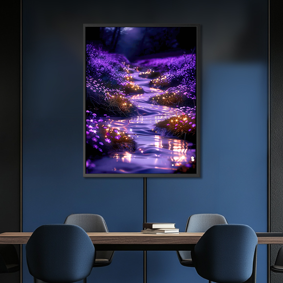 Tableau pop art - Purple glowing river 