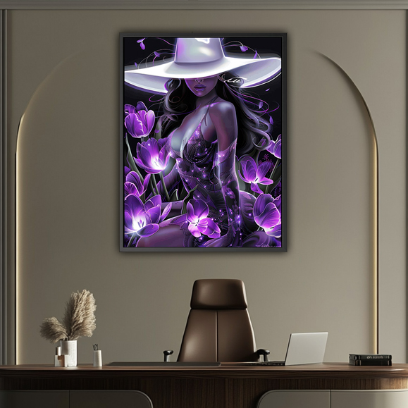 Tableau contemporain - Purple Lady