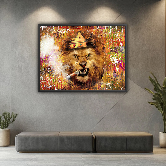 Tableau pop art - Le Roi Lion Cigare