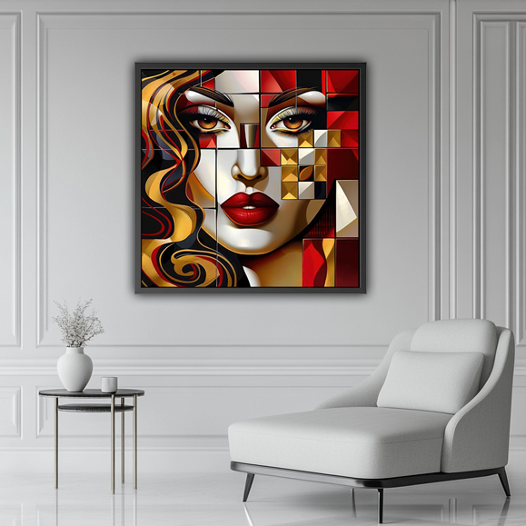 Tableau contemporain - Square woman face