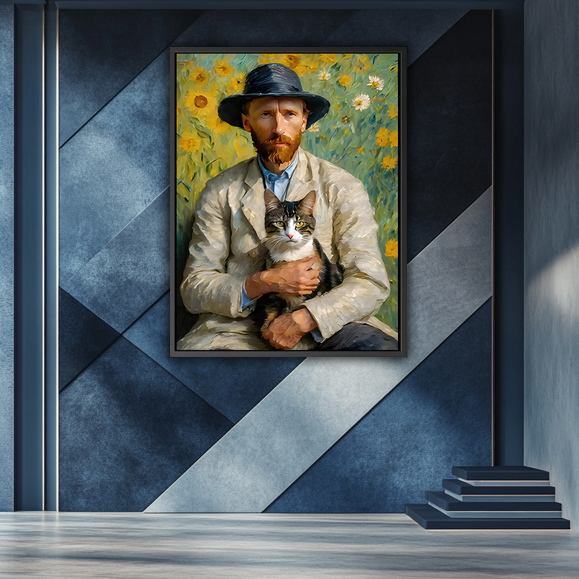 Tableau pop art - Van Gogh et son chat