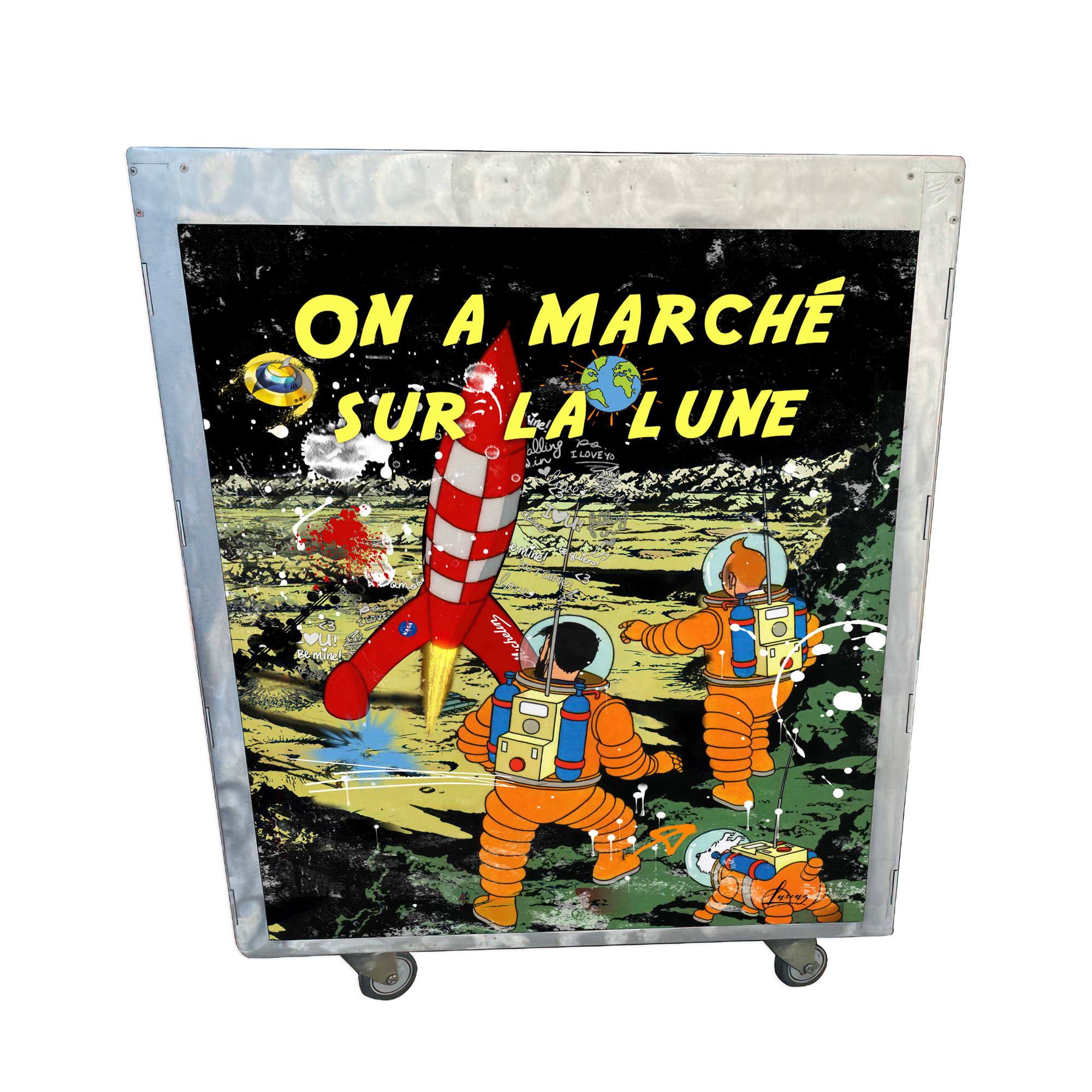 Trolley pop art - Trolley Tintin lune